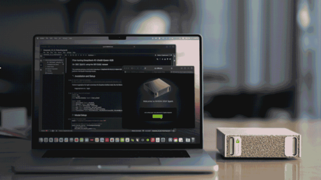 NVIDIA Quietly Supercharges DGX Spark Performance Jumps 2.5× Without New Hardware. 1 DGX Spark with laptop